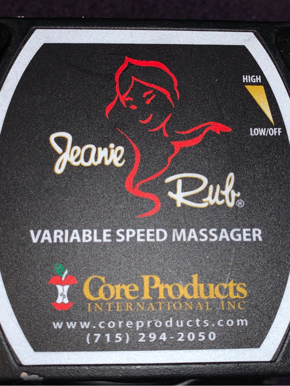 Jeanie Rub Variable Speed Massager - Black with Red Accent